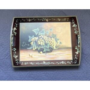 VTG Signature Wooden Large Tray Grapes Kitchen Home Fall Decoration Cottagecore
